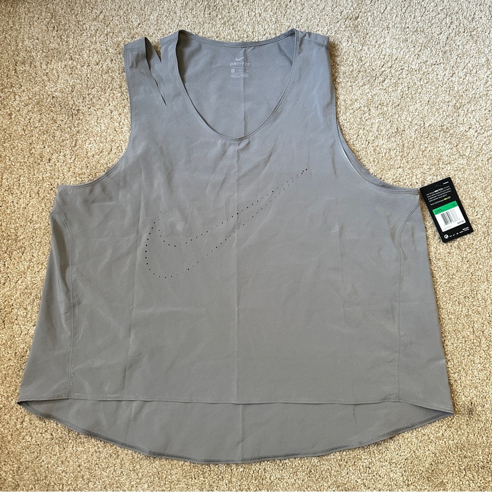 NWT Nike Flex Women's DRI-FIT Training Yoga Tank Top, XL, Light Gray